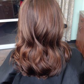 Warm brown subtle highlights