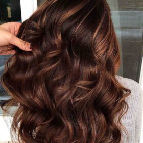 Wavy warm brown hair