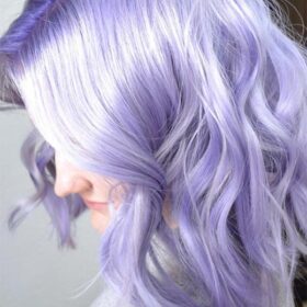 Lavender wavy bob