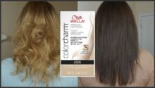 Blonde to brown using Wella 4NN Intense Medium Brown
